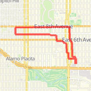 Cherry Creek 8th & 7th Ave. Out-and-Back (Short Loop)