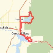 56.57 mi Road Cycling in Coeur d\'Alene on May 12, 2012 12:30 PM