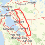 94 miles over Calevaras