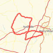 Sandy Cross to Old Bailey to W Castalia to 58 to Castalia to Spring Hope to Nashville to Old Carriag